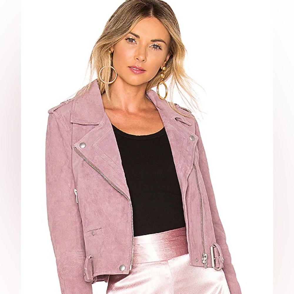BLANK NYC suede lilac moto jacket
